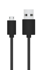 Cable USB connection. vector illustration