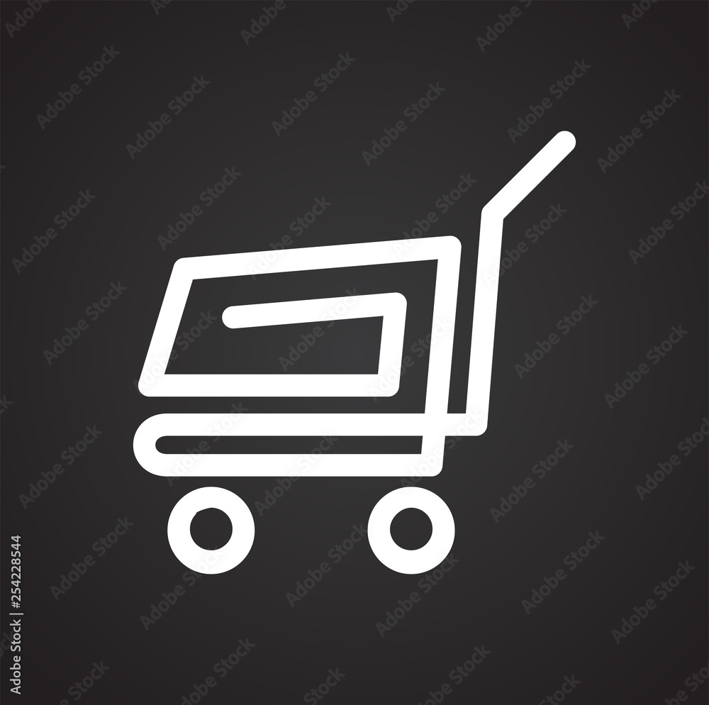 Poster shop cart icon on background for graphic and web design. simple vector sign. internet concept symbol