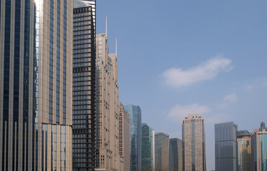 Lujiazui financial district skyscrapers buildings landscape in Shanghai