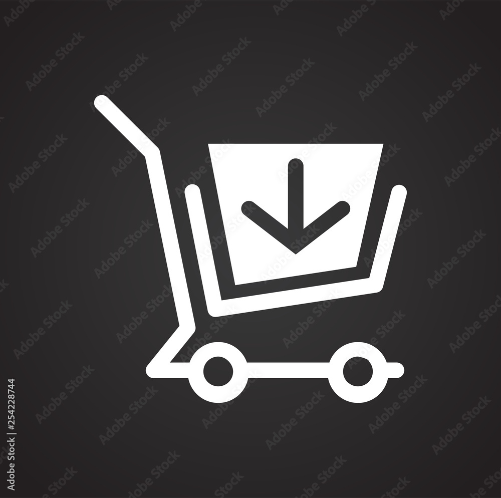 Poster shop cart icon on background for graphic and web design. simple vector sign. internet concept symbol
