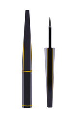 A side view of liquid eyeliner set on white background . A vector mock up for cosmetic. Concept for fashion,beauty and advertising.