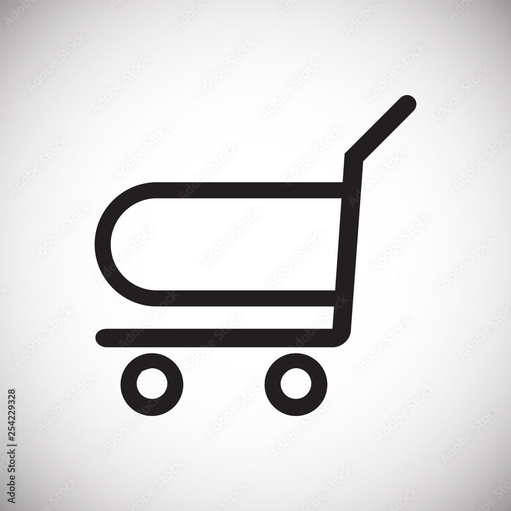 Poster shop cart icon on background for graphic and web design. simple vector sign. internet concept symbol