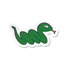 sticker of a cartoon slithering snake