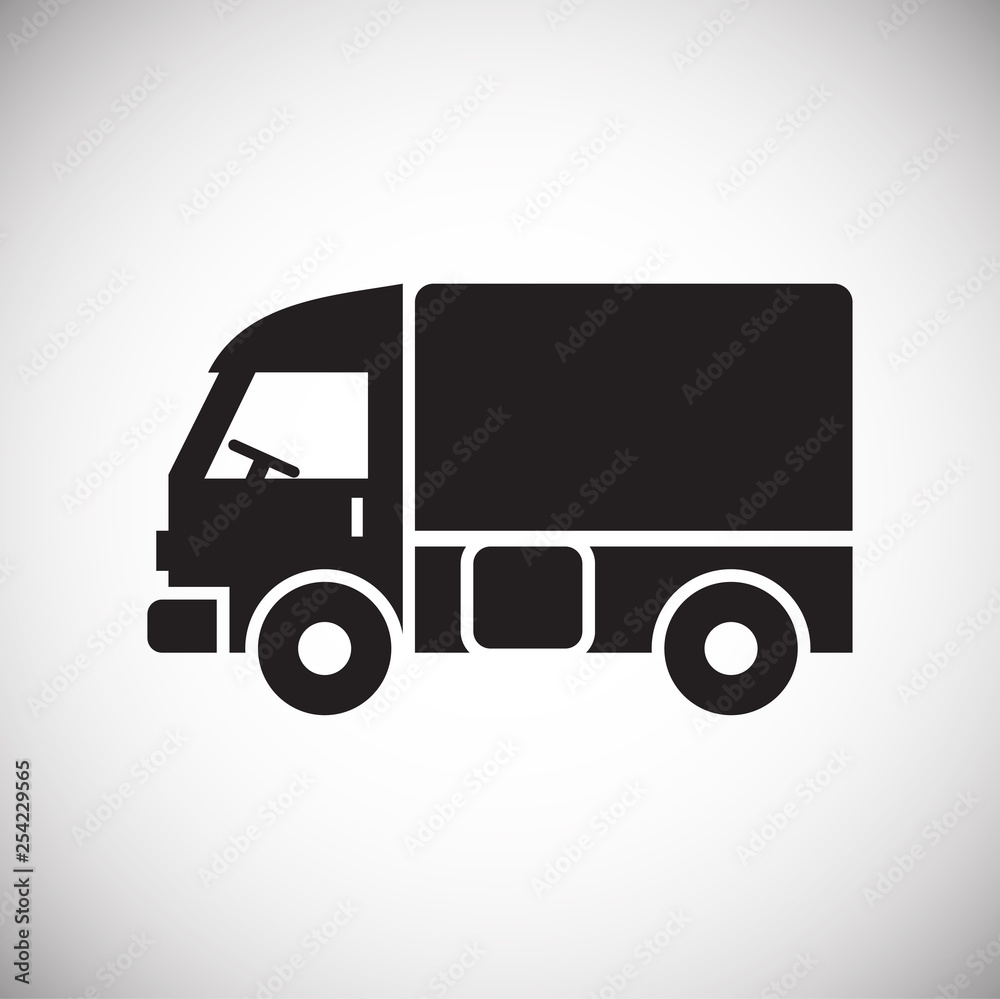 Poster truck icon on background for graphic and web design. simple vector sign. internet concept symbol for