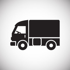 Truck icon on background for graphic and web design. Simple vector sign. Internet concept symbol for website button or mobile app.