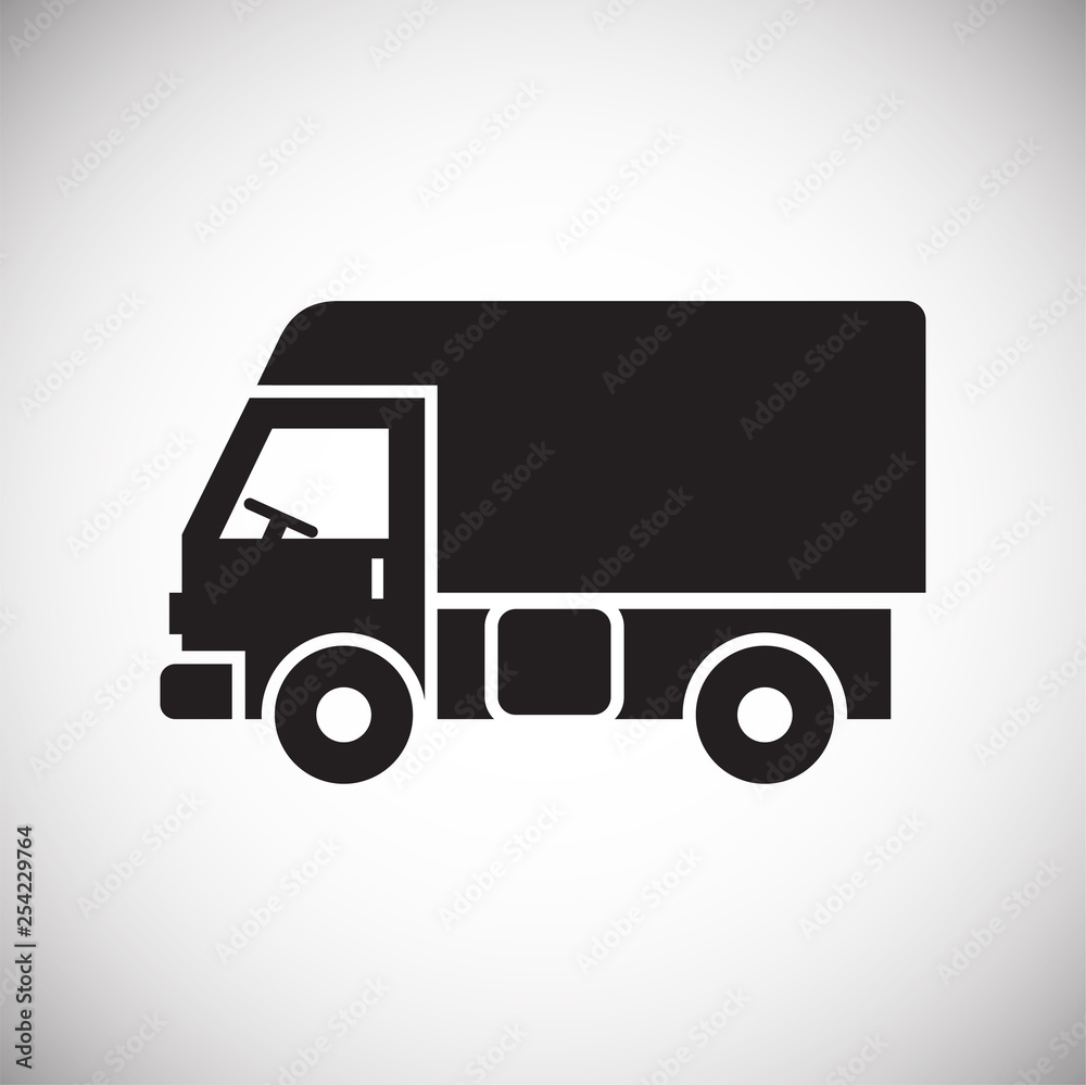 Poster truck icon on background for graphic and web design. simple vector sign. internet concept symbol for