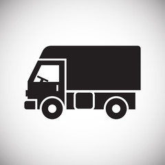 Truck icon on background for graphic and web design. Simple vector sign. Internet concept symbol for website button or mobile app.