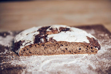 Dark sourdough bread from Germany 