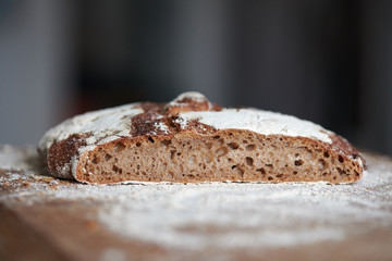 Dark sourdough bread from Germany 