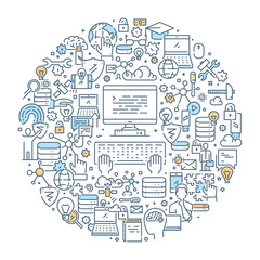 Vector line web concept for programming
