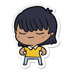 sticker of a cartoon woman