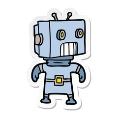 sticker of a cartoon robot