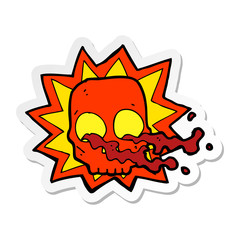 sticker of a cartoon halloween skull symbol