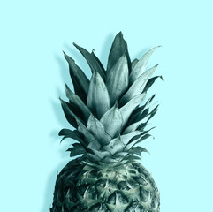 Pineapple on pastel blue background. creative design