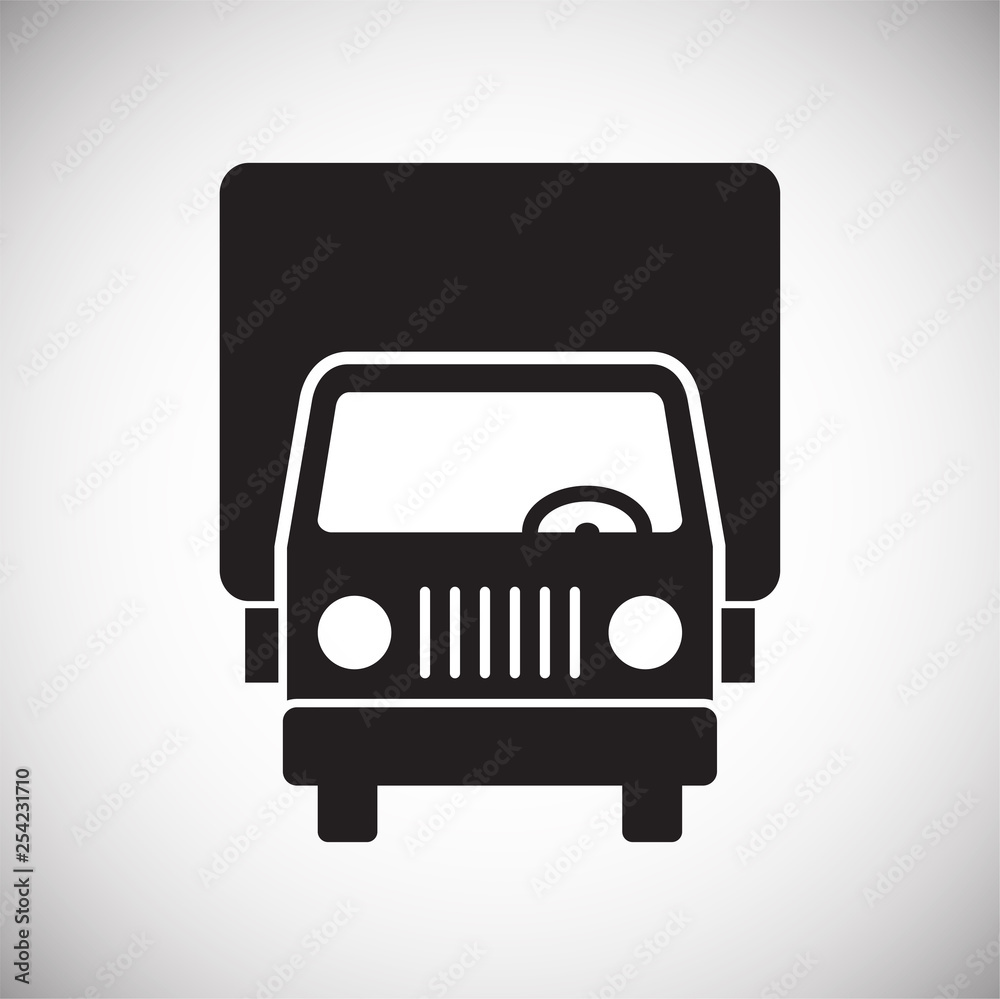 Poster truck icon on background for graphic and web design. simple vector sign. internet concept symbol for