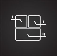 Graph line icon on background for graphic and web design. Simple vector sign. Internet concept symbol for website button or mobile app.