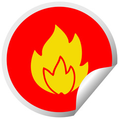 circular peeling sticker cartoon fire