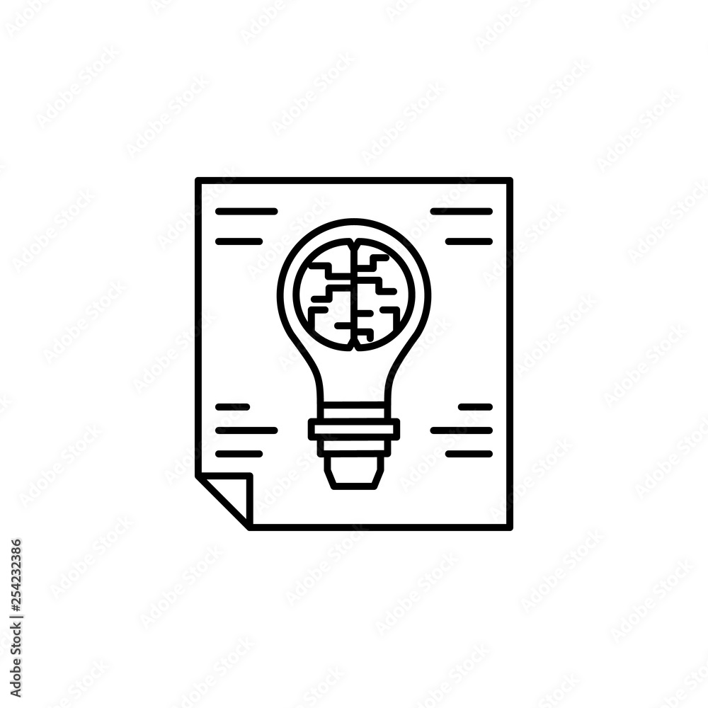 Sticker creativity, technology, brain, idea icon. Element of creativity and learning icon. Thin line icon for website design and development, app development. Premium icon