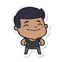 sticker of a happy cartoon fashion man