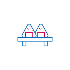 Japan, onigiri icon. Element of Japan culture. Thin line 2 color icon for website design and development, app development. Premium icon