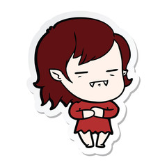 sticker of a cartoon undead vampire girl