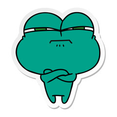sticker cartoon of cute kawaii cross frog