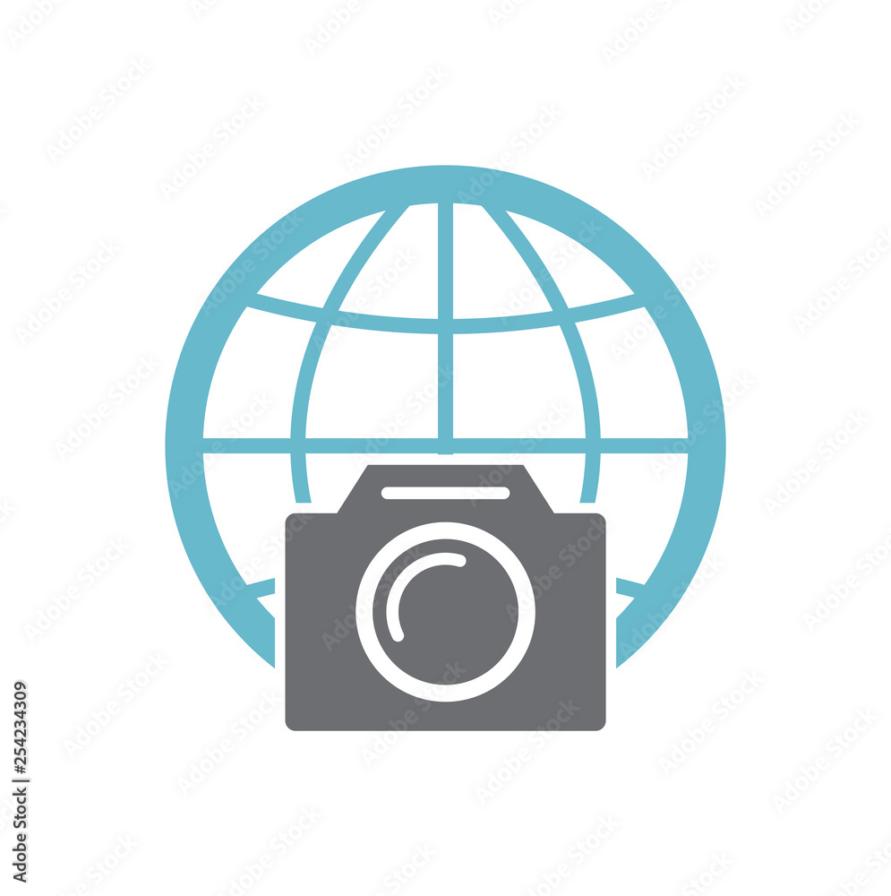Poster globe related icon on background for graphic and web design. simple vector sign. internet concept sy