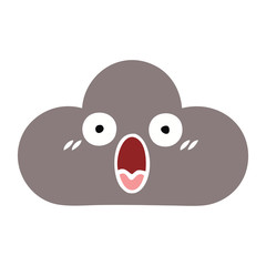 flat color retro cartoon storm cloud
