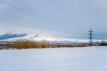 Sky and lap in winter