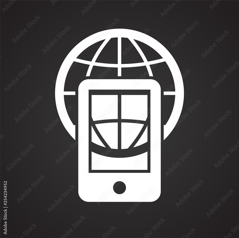 Poster globe related icon on background for graphic and web design. simple vector sign. internet concept sy