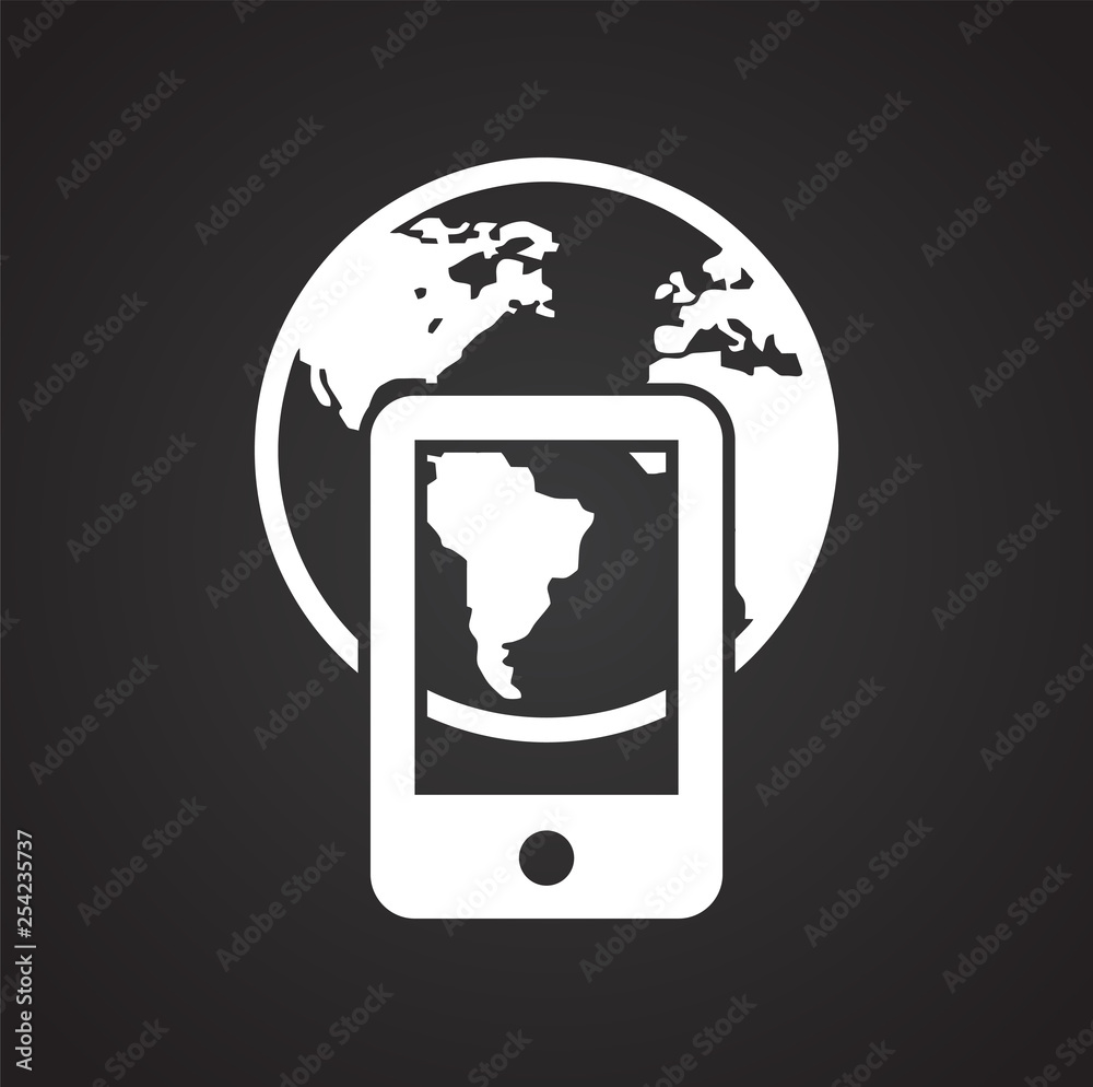 Poster globe related icon on background for graphic and web design. simple vector sign. internet concept sy