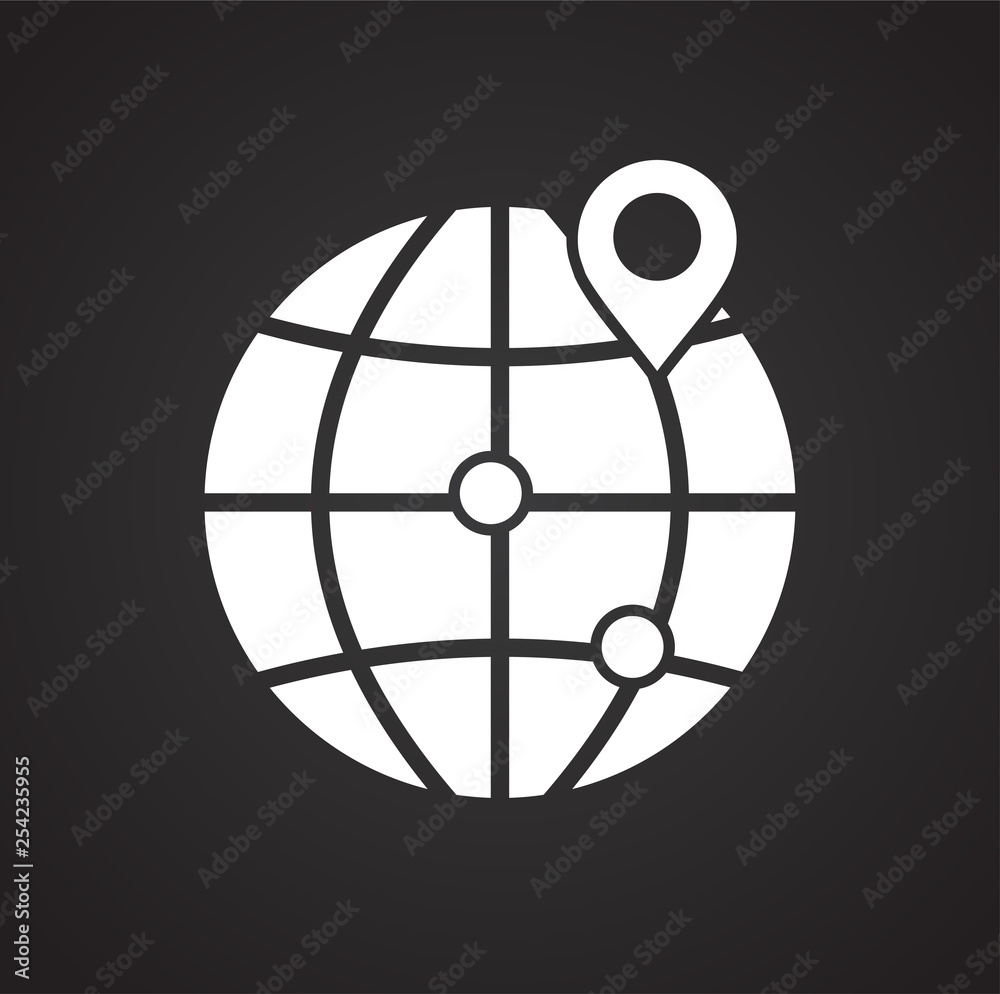 Poster globe related icon on background for graphic and web design. simple vector sign. internet concept sy