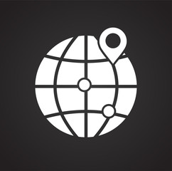 Globe related icon on background for graphic and web design. Simple vector sign. Internet concept symbol for website button or mobile app.