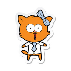 sticker of a cartoon cat