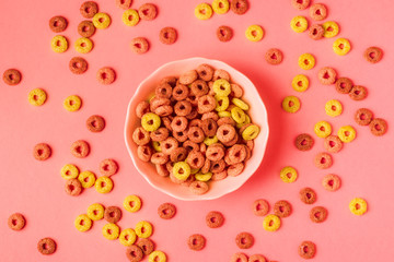 Colorful cereal rings.