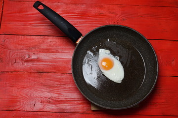 fried egg in a pan