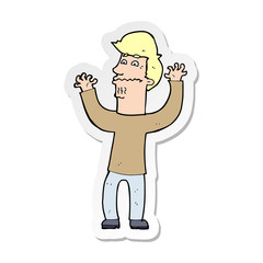 sticker of a cartoon nervous man