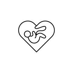 Love, baby, pregnant icon. Element of maternity culture. Thin icon for website design and development, app development. Premium icon