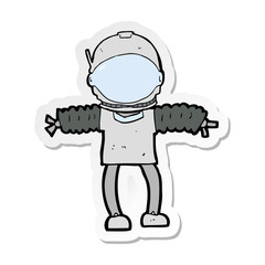 sticker of a cartoon astronaut