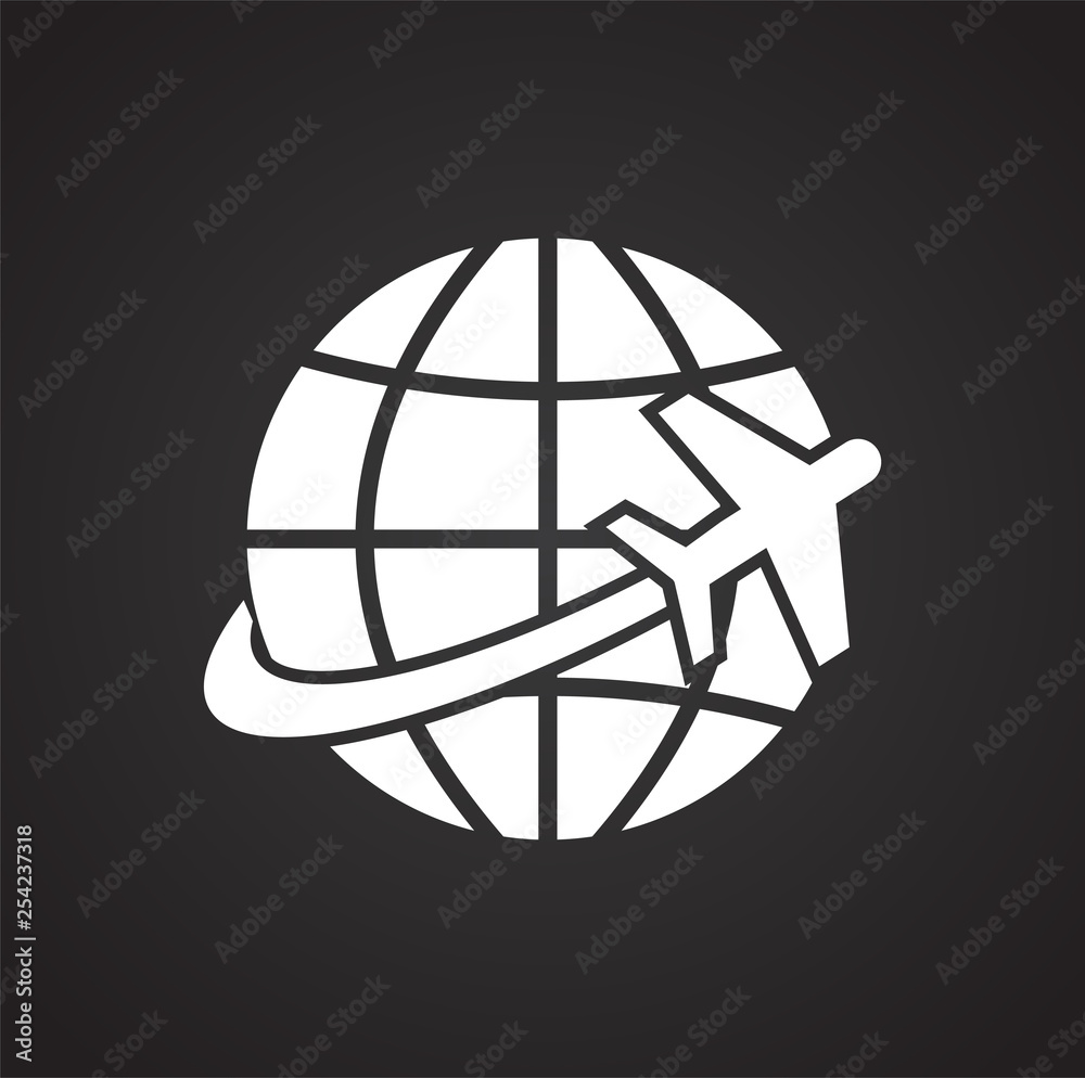Poster globe related icon on background for graphic and web design. simple vector sign. internet concept sy
