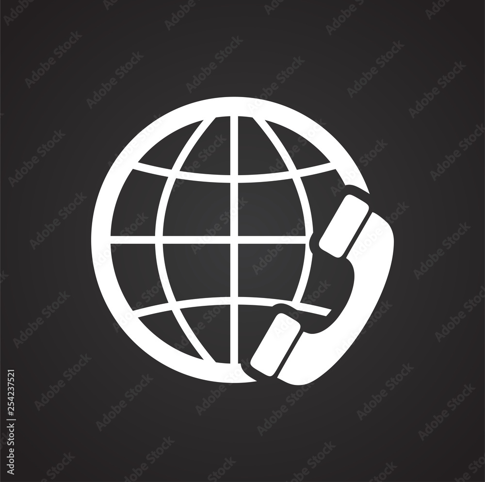 Poster globe related icon on background for graphic and web design. simple vector sign. internet concept sy