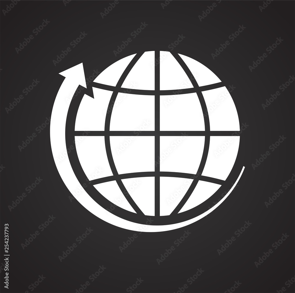 Poster globe related icon on background for graphic and web design. simple vector sign. internet concept sy