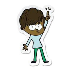 sticker of a cartoon woman