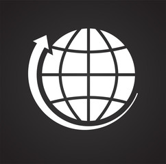 Globe related icon on background for graphic and web design. Simple vector sign. Internet concept symbol for website button or mobile app.