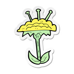 sticker of a cartoon flower