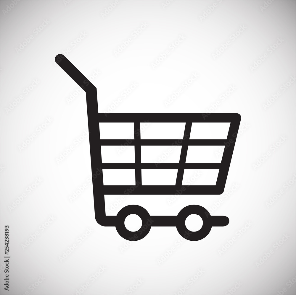 Poster shop cart icon on background for graphic and web design. simple vector sign. internet concept symbol