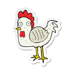 sticker of a cartoon chicken