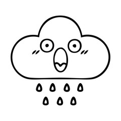 Obraz premium line drawing cartoon rain cloud