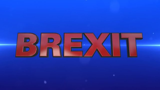 Brexit animated type on blue