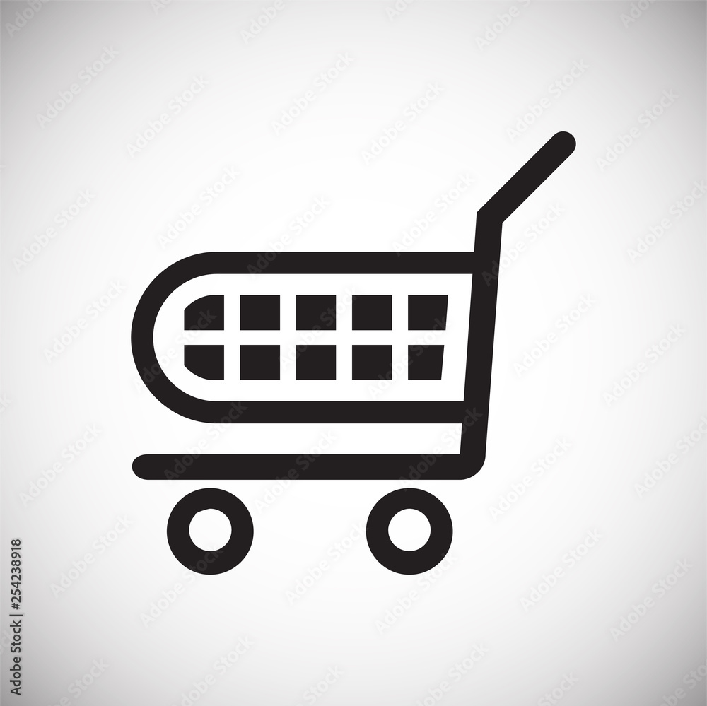 Poster shop cart icon on background for graphic and web design. simple vector sign. internet concept symbol